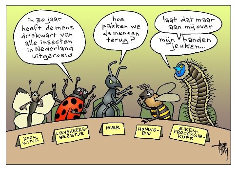 Cartoon met insecten