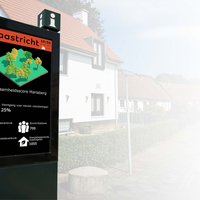 Informatiebord voor een huis met daarop een duurzaamheidsscore van de wijk Mariaberg -- klik op de afbeelding om te vergroten
