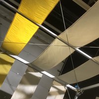 Het circulaire tentdoek tentoongesteld op de Dutch Design Week. -- klik op de afbeelding om te vergroten
