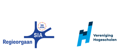 Logo's van Vereniging Hogescholen en Regieorgaan SIA -- klik op de afbeelding om te vergroten