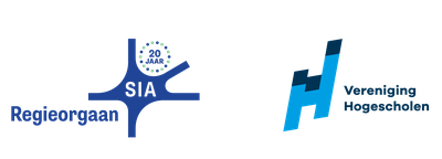 Logo's van Vereniging Hogescholen en Regieorgaan SIA -- klik op de afbeelding om te vergroten